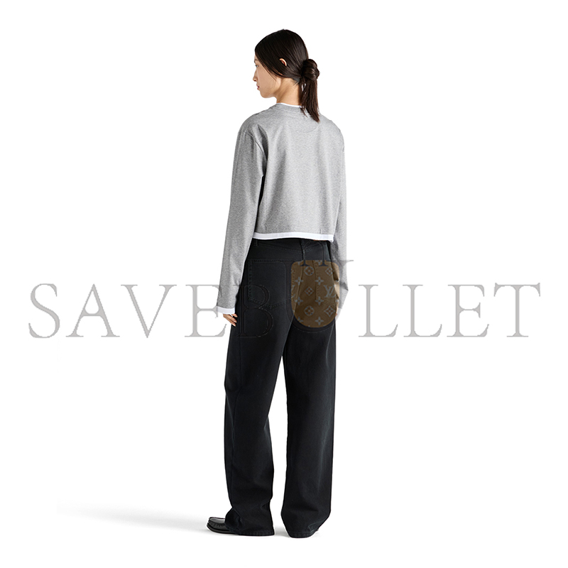 PRADA LONG-SLEEVED COTTON JERSEY T-SHIRT 34668